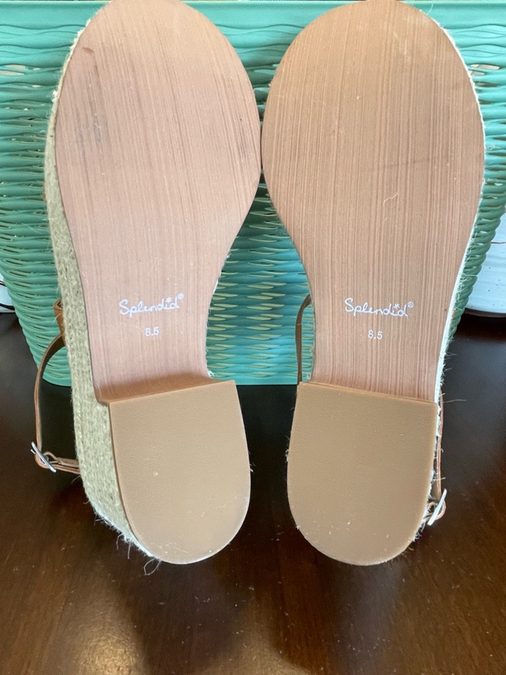 NWOT SPLENDID Bowie Wedge Sandals, Caramel - SZ 8.5 - Picture 6 of 6